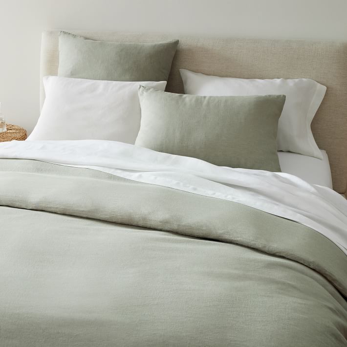 European Flax Linen Full/Queen Duvet, Natural Flax