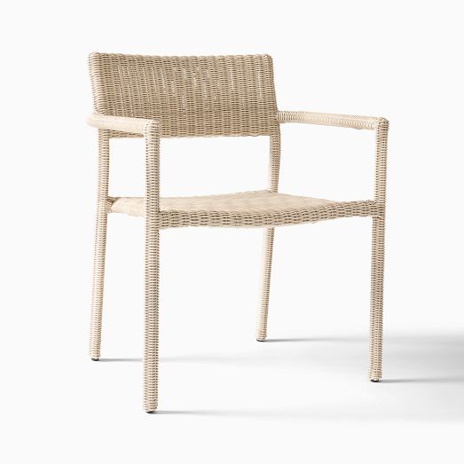 Westport Thin Outdoor Stacking Dining Arm Chair (Set of 2) | West Elm