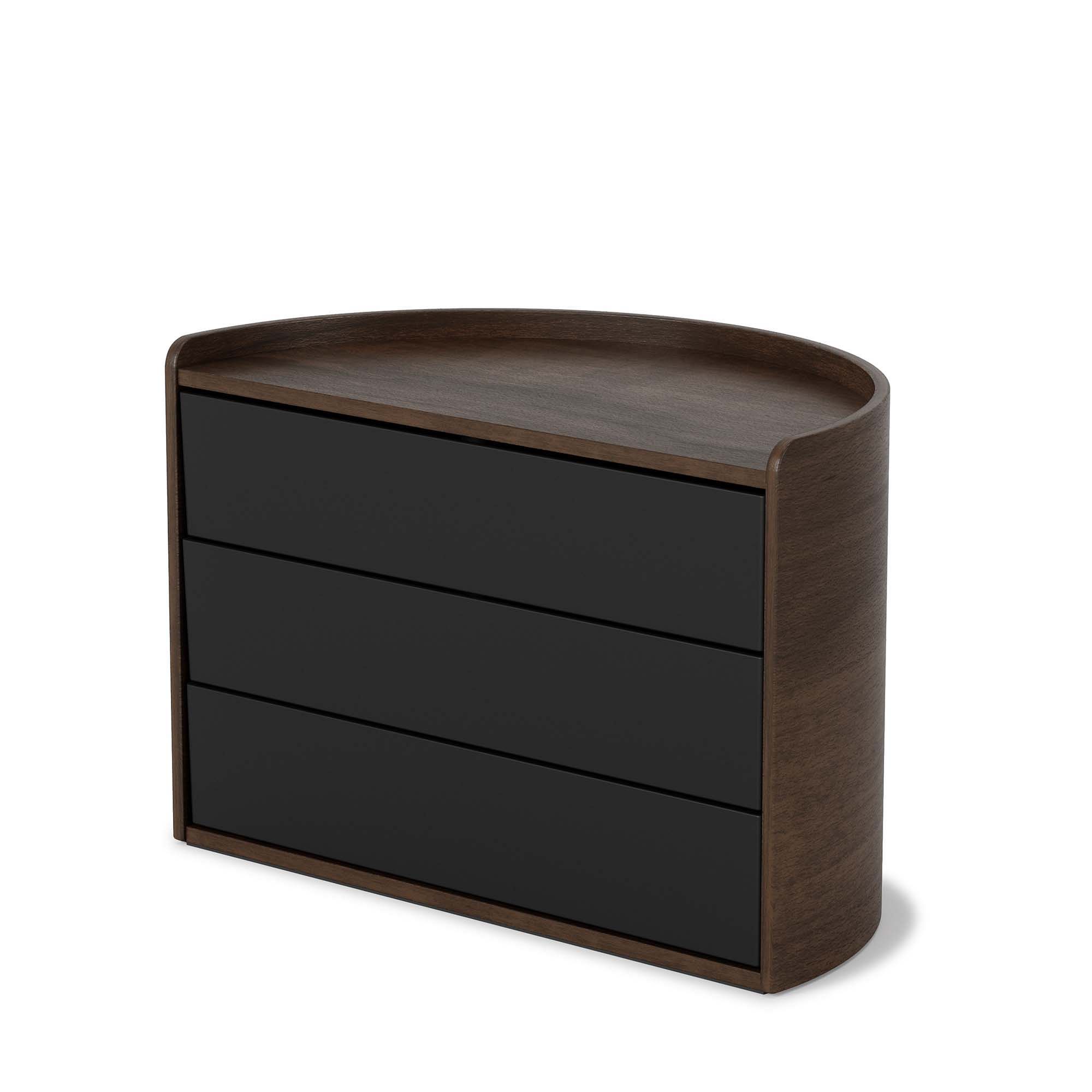 Moona Storage Box, Black & Walnut