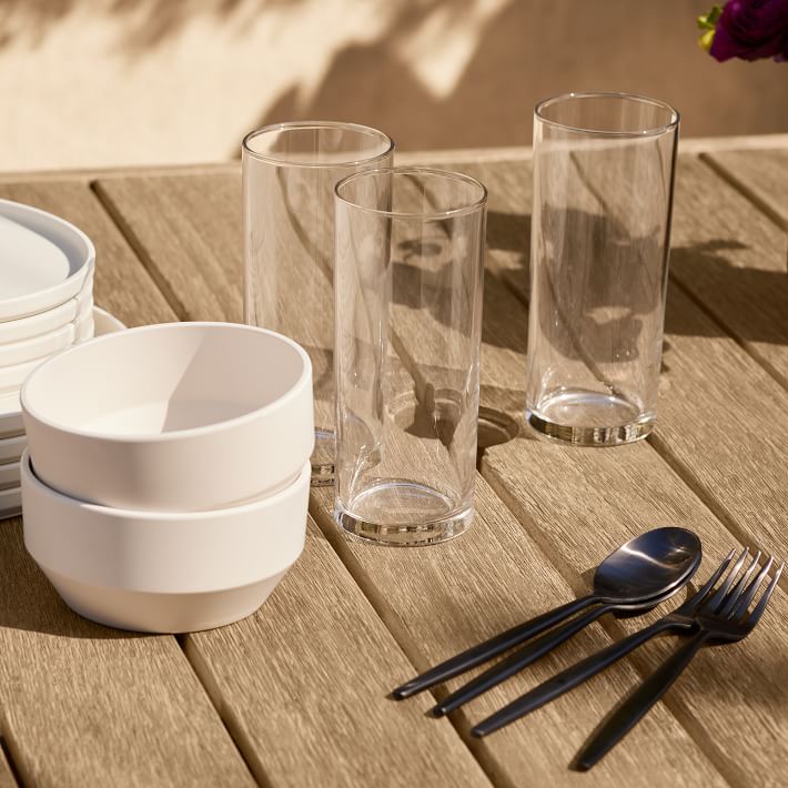 Modern Melamine Outdoor Dinnerware Collection (16 piece set - White)