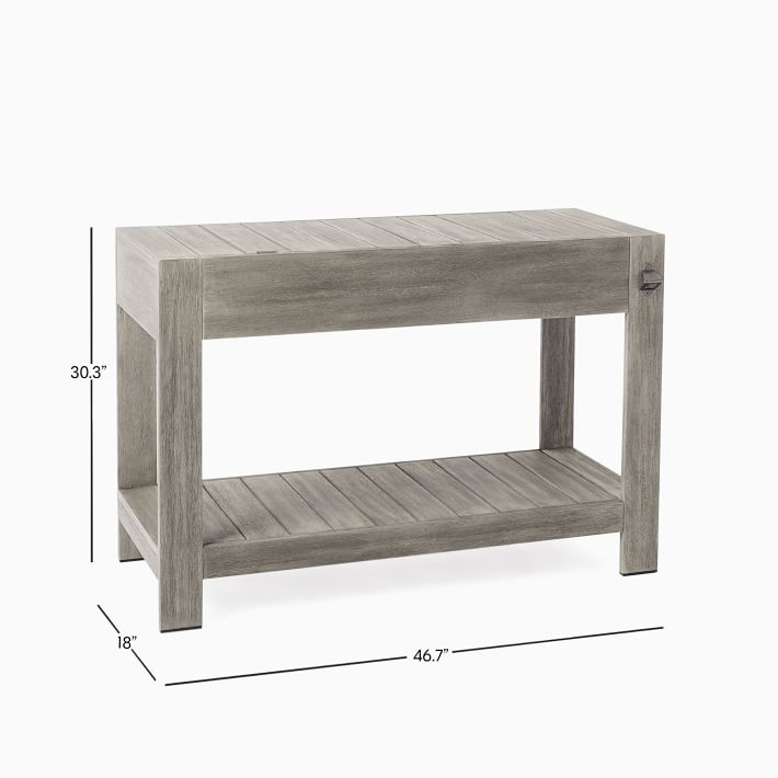 Portside Outdoor Bar Island w Ice Bucket West Elm