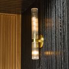 Weston Fluted Glass Double Asymmetrical Indoor/Outdoor Sconce (22.5&quot;)