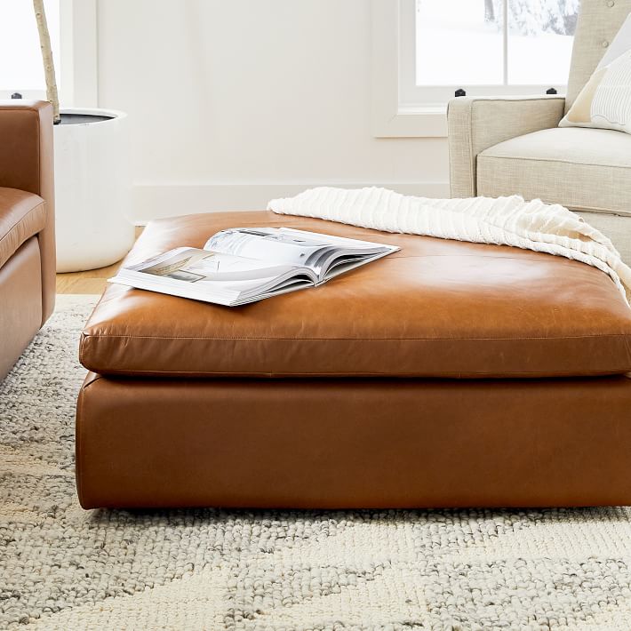 Harmony Modular Leather Ottoman West Elm
