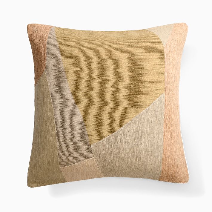 Mosaic Crewel Pillow Cover - Sand