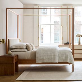 West elm mid century canopy bed discount