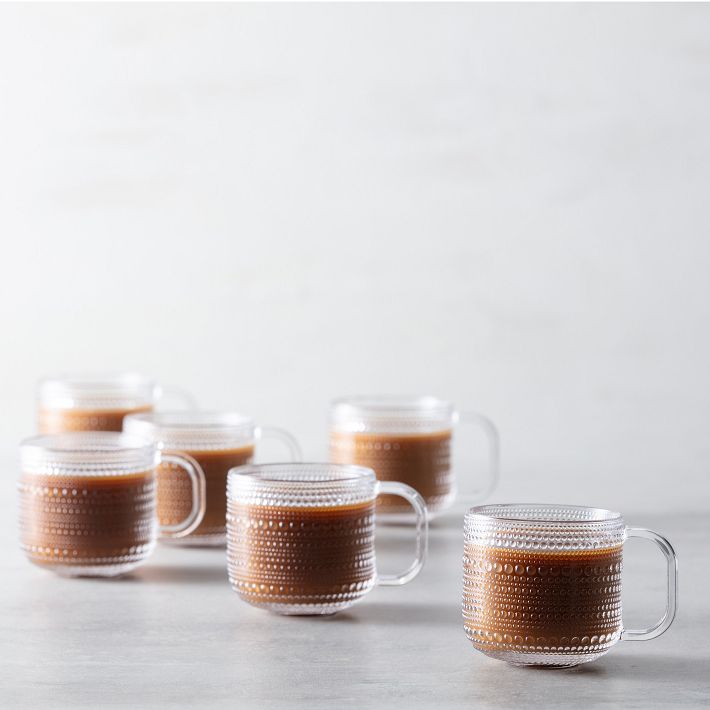 Jupiter Beaded Glass Coffee Cups (Set of 6)