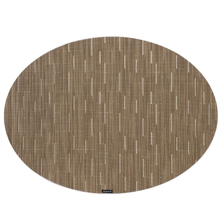[Color Camel, 2x Set of 4] Chilewich Easy-Care Bamboo Oval Placemats