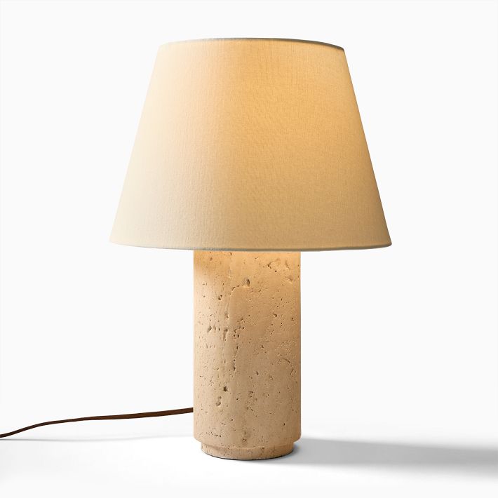Colin King Travertine Table Lamp (20")