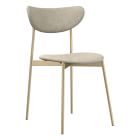 Modern Petal Fully Upholstered Dining Chair,Performance Distressed Velvet,Dune,Light Bronze