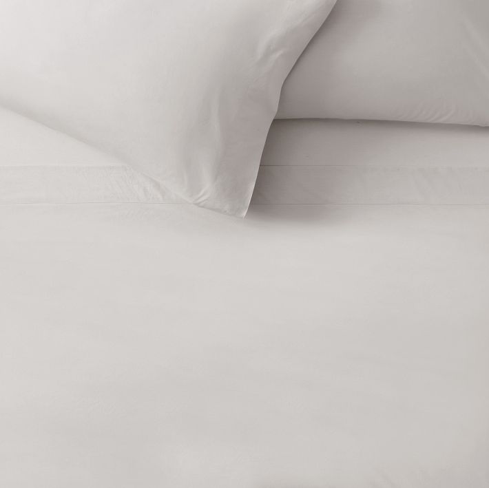 Organic Washed Cotton Percale Sheet Set Queen Color: Frost Gray