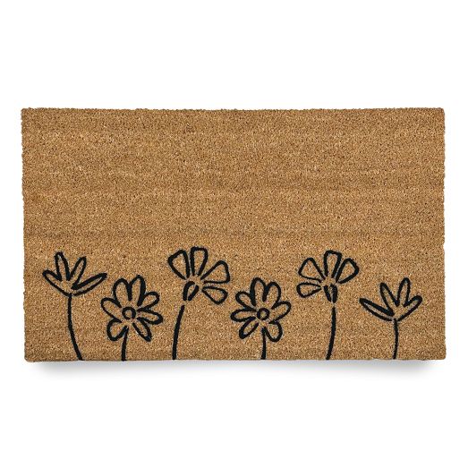 Nickel Designs Hand-Painted Doormat - Flowers