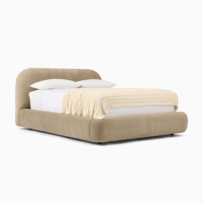 Queen, Color: Clay Performance Distressed Velvet. Laurent Bed