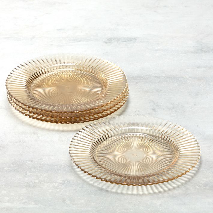 【４個セット】westelm Archie Glass Dinner プレート Archie Glass Dinner Plates (Set of 4) | West Elm