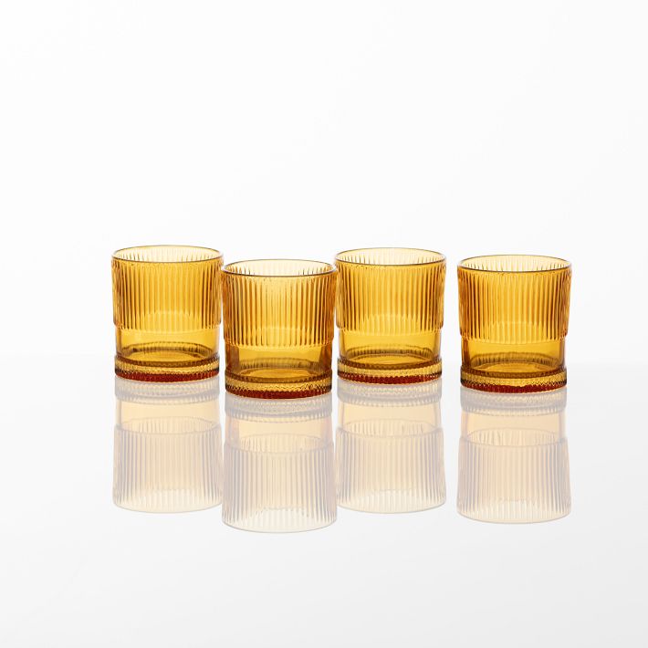 Amber NoHo Drinking Glasses (Tall Set of 4)