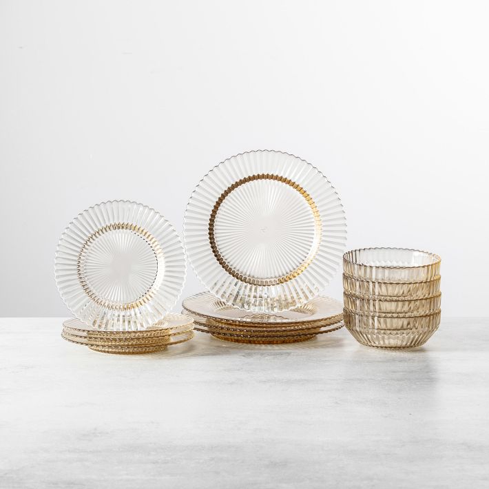 【12個セット】westelm Archie Glass Dinnerware セット Archie Glass Dinnerware (Set of 12) | West Elm