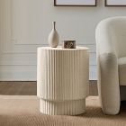 Fluted Concrete Indoor/Outdoor Side Table (16&quot;)