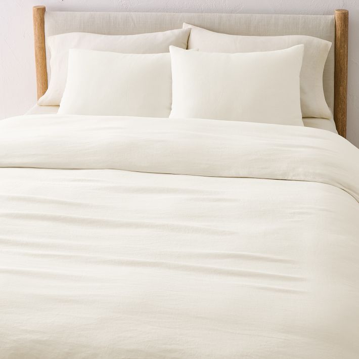 European Flax Linen Duvet Cover King - Alabaster