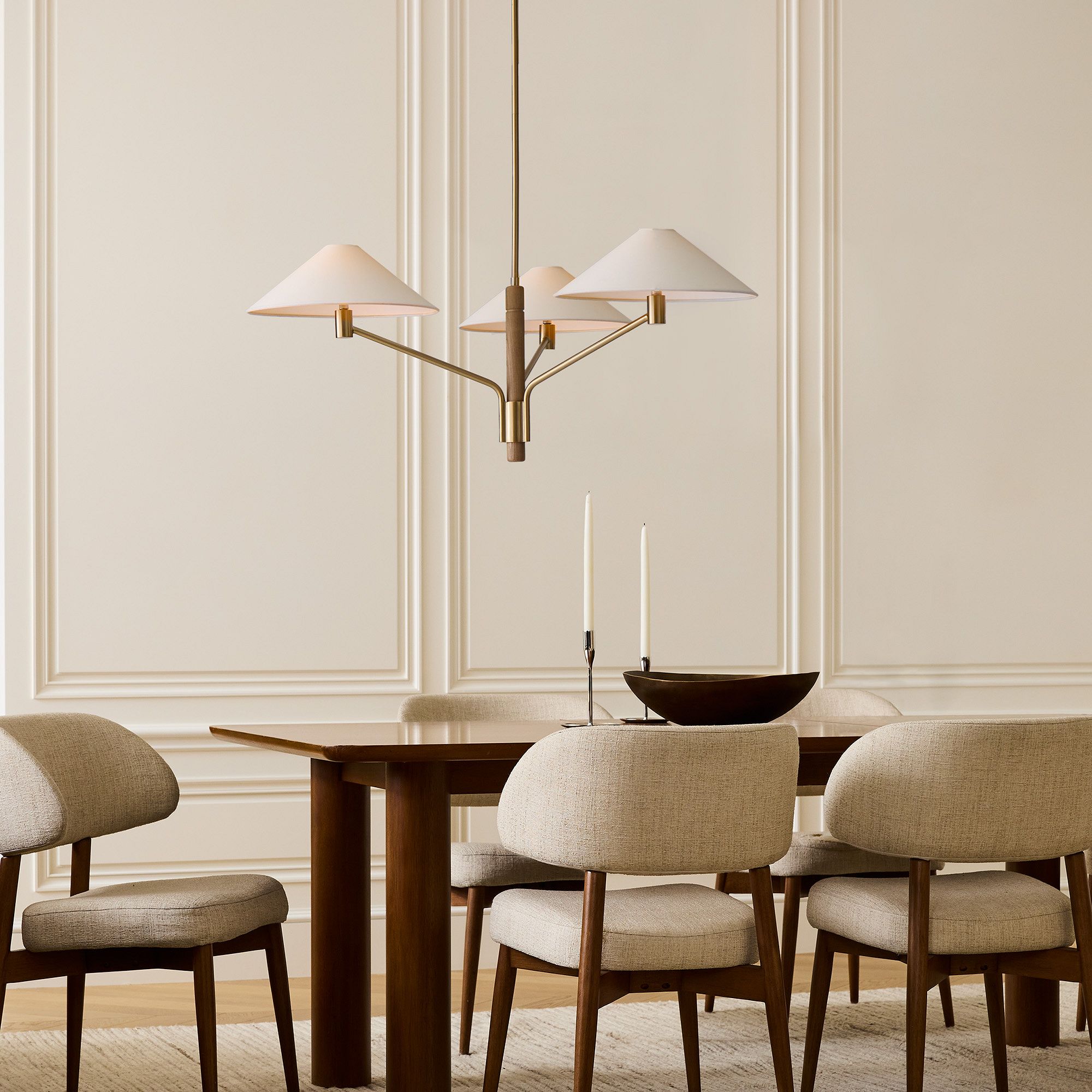 Devon 3-Light Chandelier 40" - Elegant Lighting