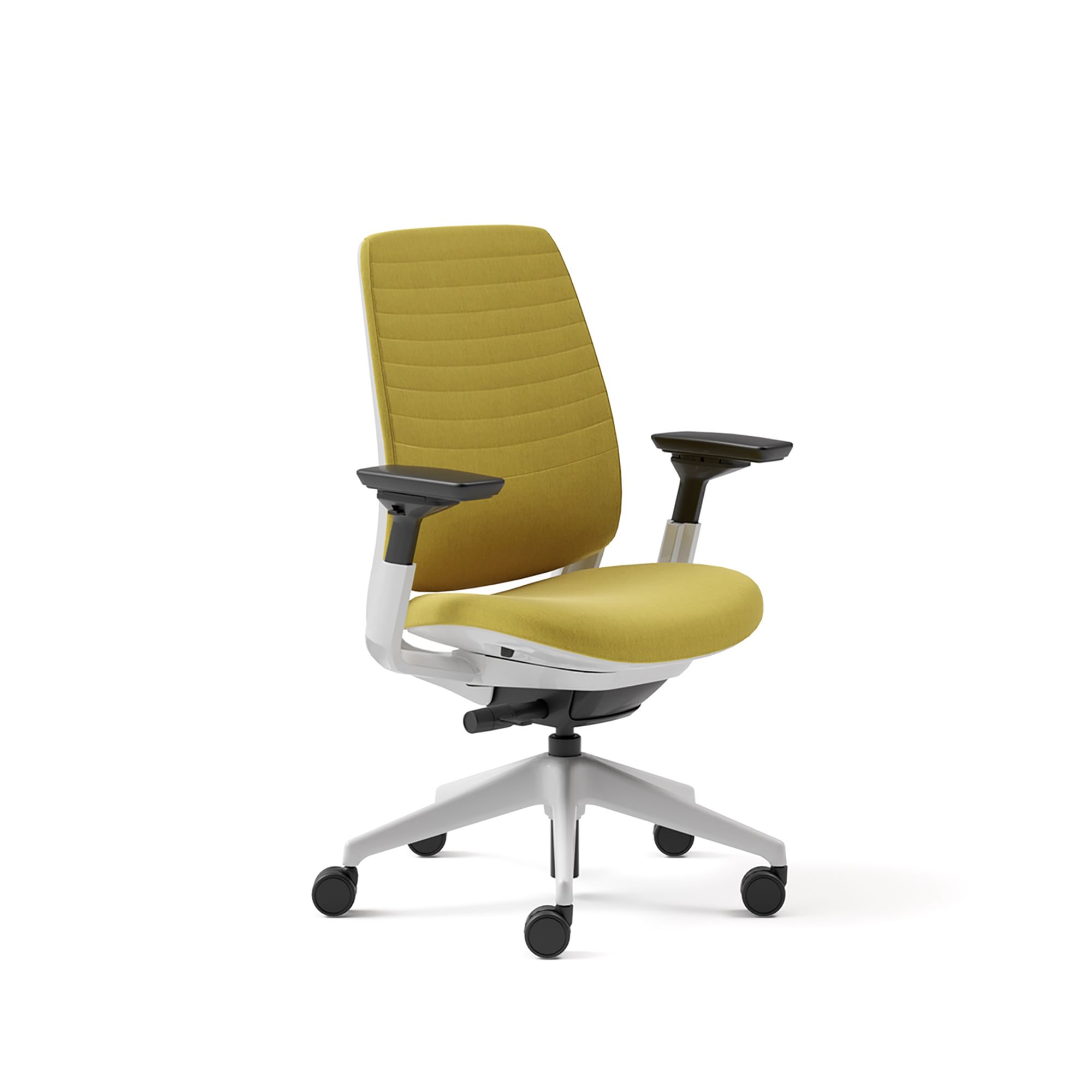 Steelcase Series 2 4-Way Armed Task Chair,  Soft Casters Black Billiard Cloth; Gunmetal