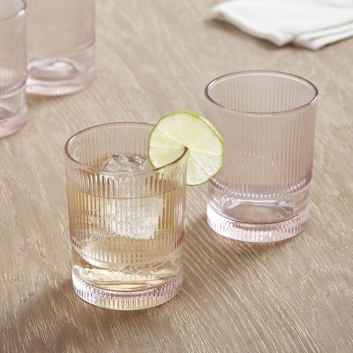 NoHo Drinking Glasses (Set of 4, Tall, Pink)