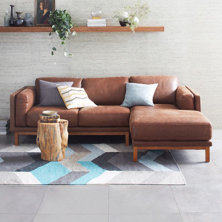 Dekalb Leather 2-Piece Chaise Sectional (102&quot;)