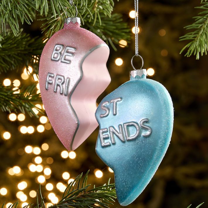 Glass Heart Ornaments (Set of 2)