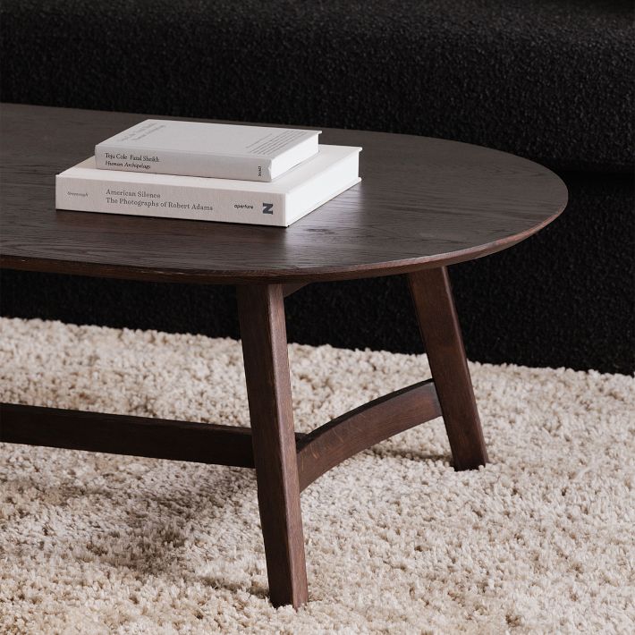 Solid Oak Oval Coffee Table Natural West Elm