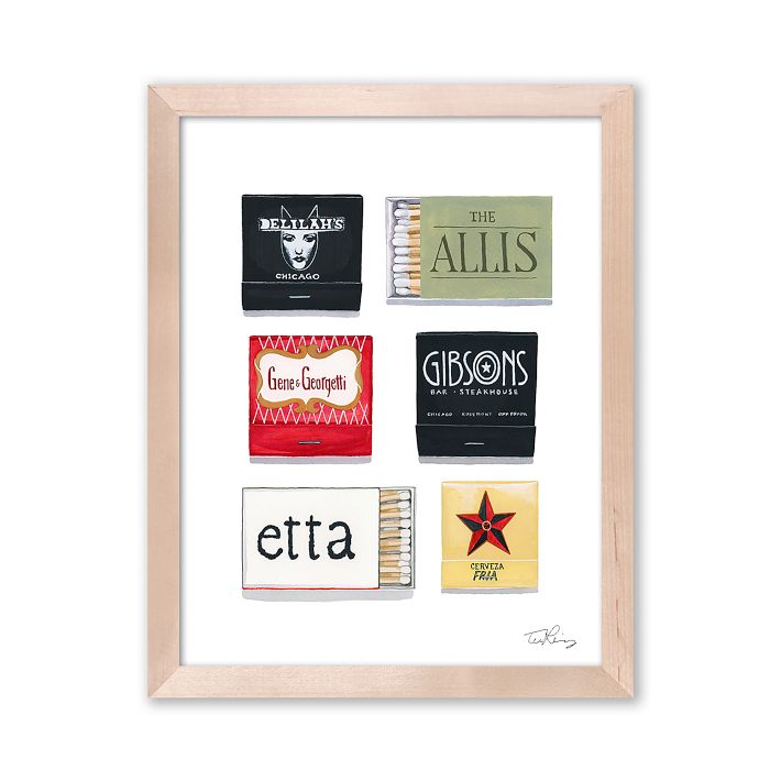 Chicago Framed Matchbook Print by My Father's Daughter