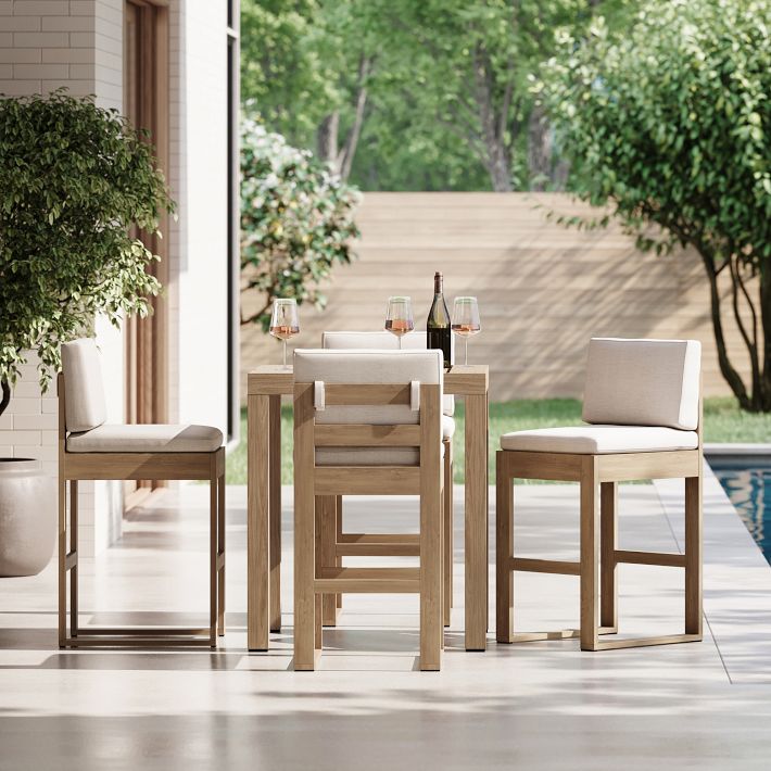 Portside Bar Table (35") & Telluride Bar Stools Set