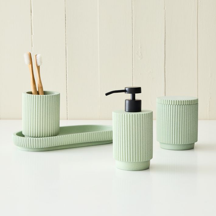 Fluted Concrete Bath Accessories