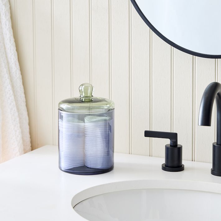 Color Blocked Glass Canister