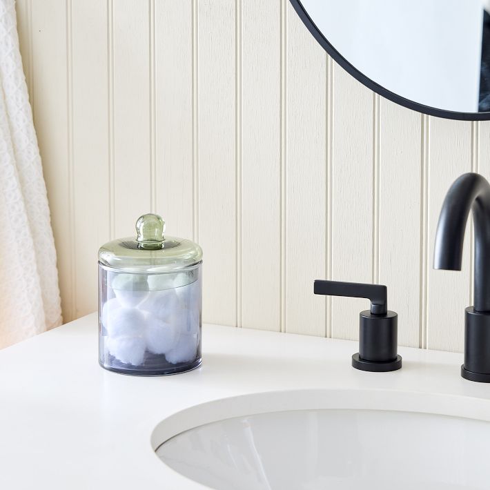 Color Blocked Glass Canister