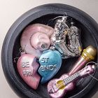 Glass Heart Ornaments (Set of 2)