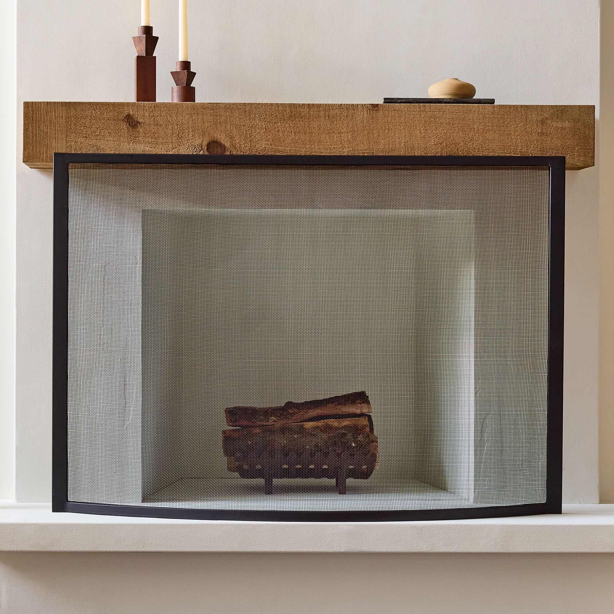 Industrial Black Iron Fireplace Screen - Stylish & Durable