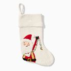 Santa w/ Lights Felt Stocking
