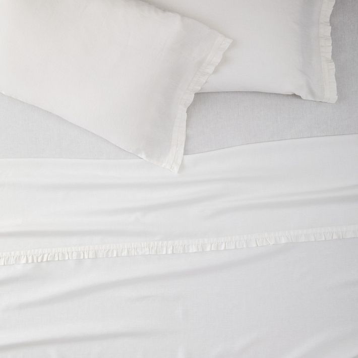 European Flax Linen Ruffle Sheet Set