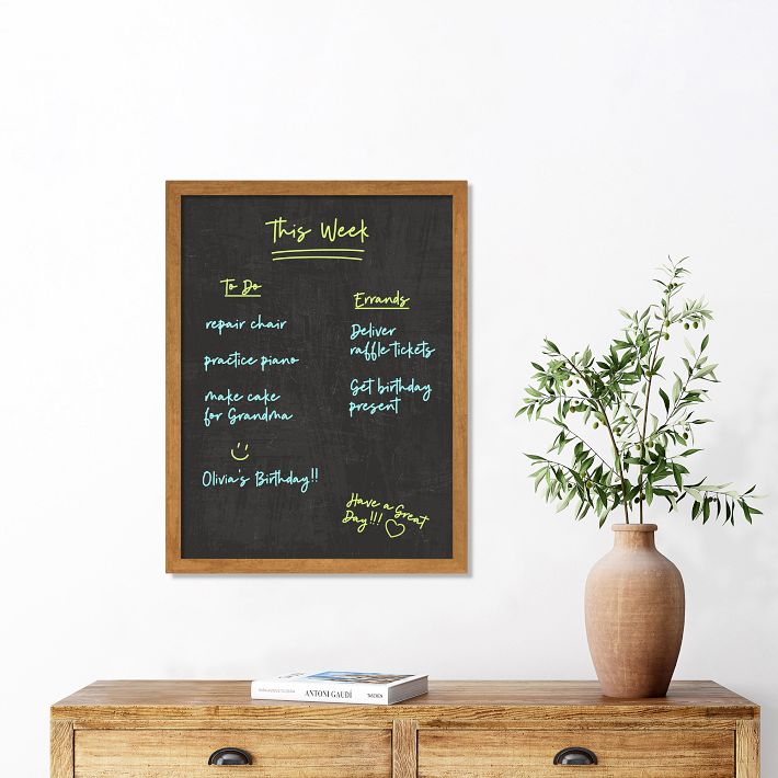 Girl Friday Framed Chalkboard w/ Chalk Ink Markers