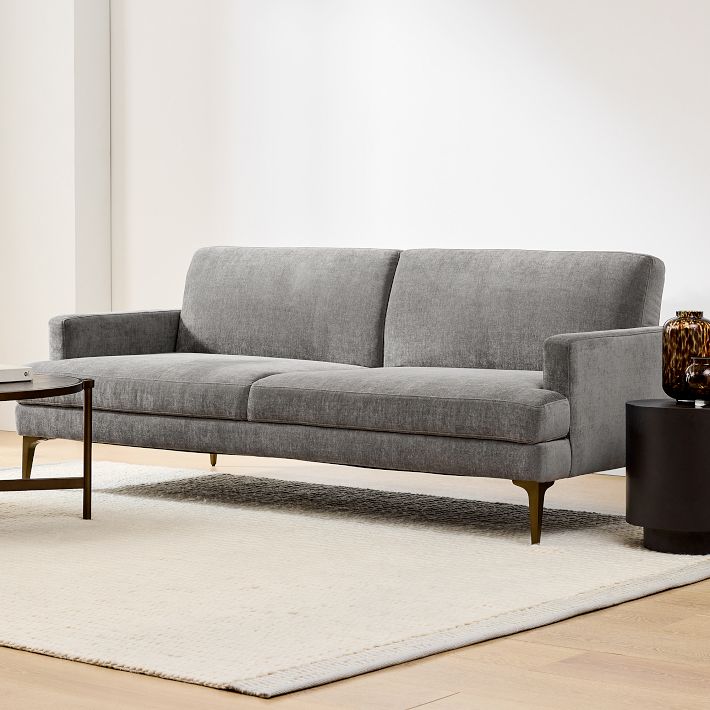 Andes Futon Sofa - 83.5" Grey Fabric