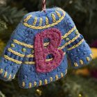 Felt Monogrammed Initial Holiday Sweater Ornaments