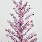 Mini Tabletop Tree - Pink Tinsel