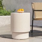 Fluted Concrete Indoor/Outdoor Side Table (16&quot;)