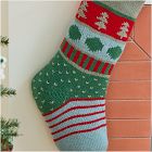 Fair Isle Knit Stocking - Trees