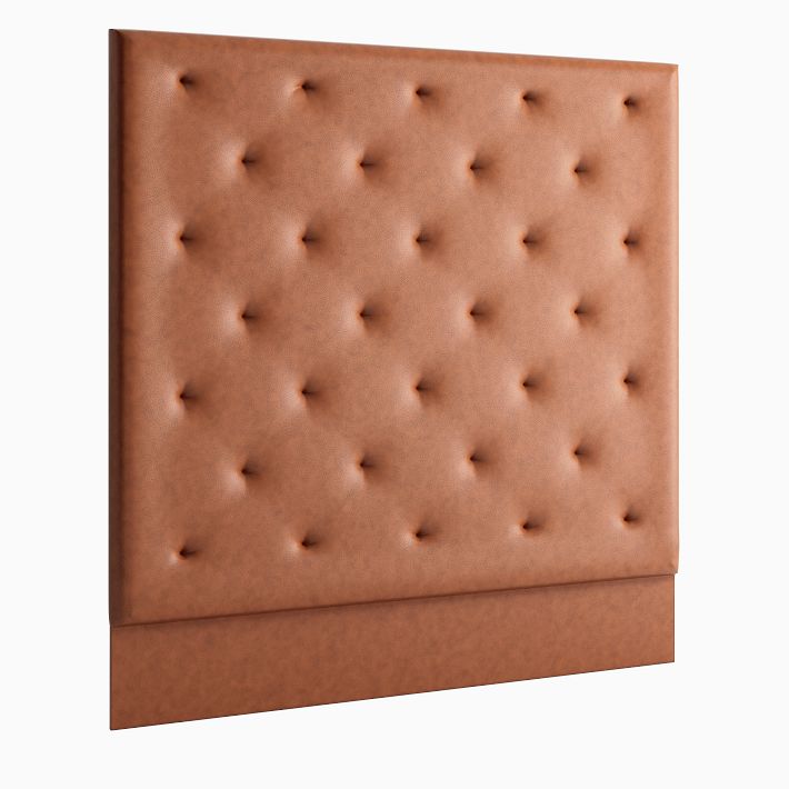 Diamond Tufted Wall Mounted Headboard - Leather | West Elm