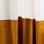 European Flax Linen &amp; Lustre Velvet Curtain - Natural/Golden Oak