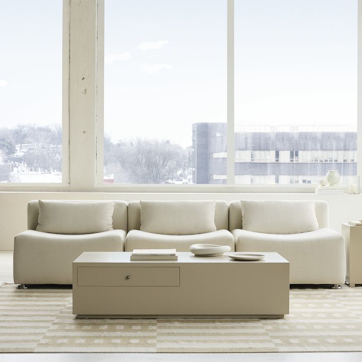 Billy Cotton Curved Armless Modular Sofa (94.5&quot;)