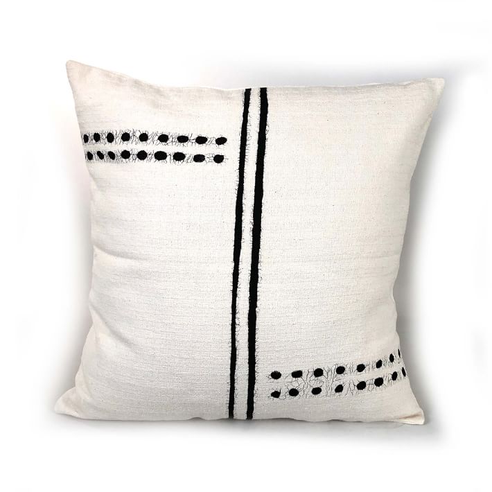 Tonga Pillow Cover - Black Dots & Lines