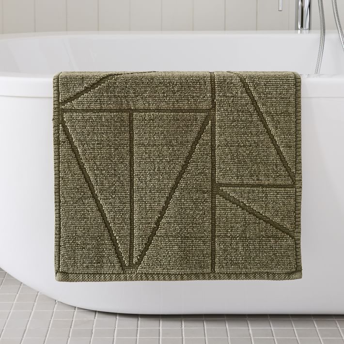 Triangle Sculpted Bath Mat (20x34) (Dark Olive)