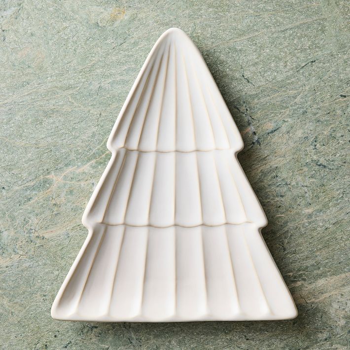 Textured Stoneware Tree Serving Platter