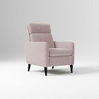 Lewis Recliner, Poly, Performance Distressed Velvet, Mauve, Chocolate