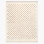 Soft Checkered Shag Wool Rug